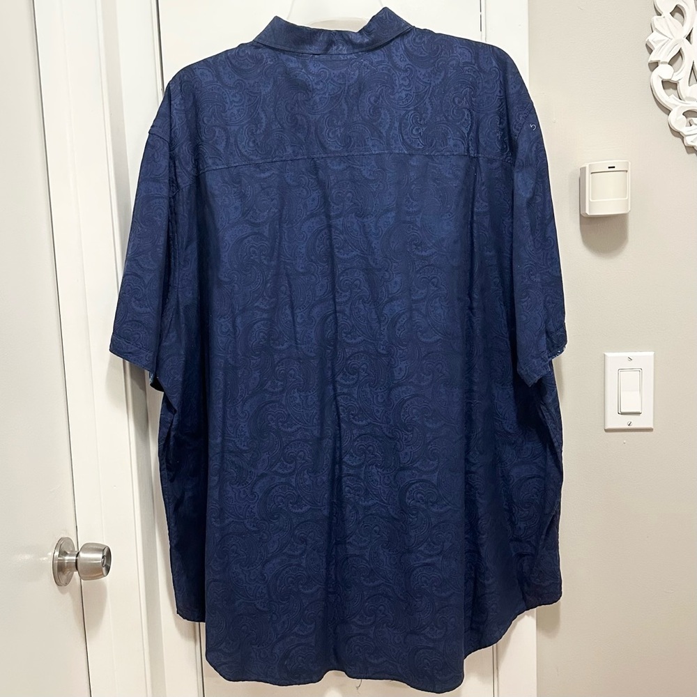 Robert Graham Shirt 3XL Blue Paisley All Over Print Button Up Short Sleeve Mens - Picture 4 of 8